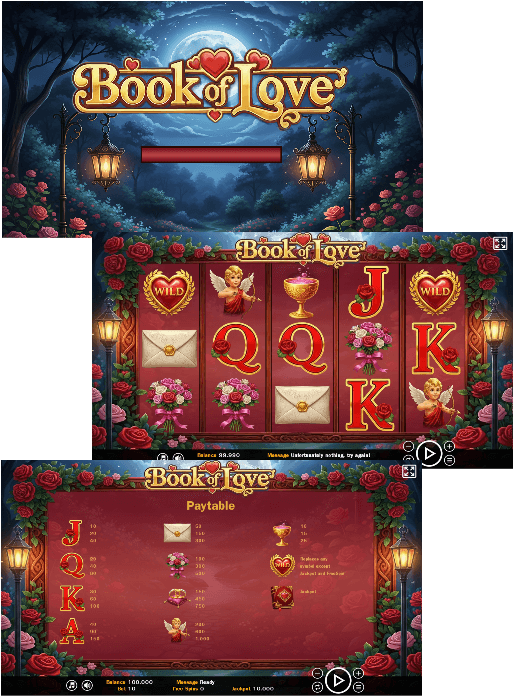 Book of Love - HTML5 Slot Machine - 1