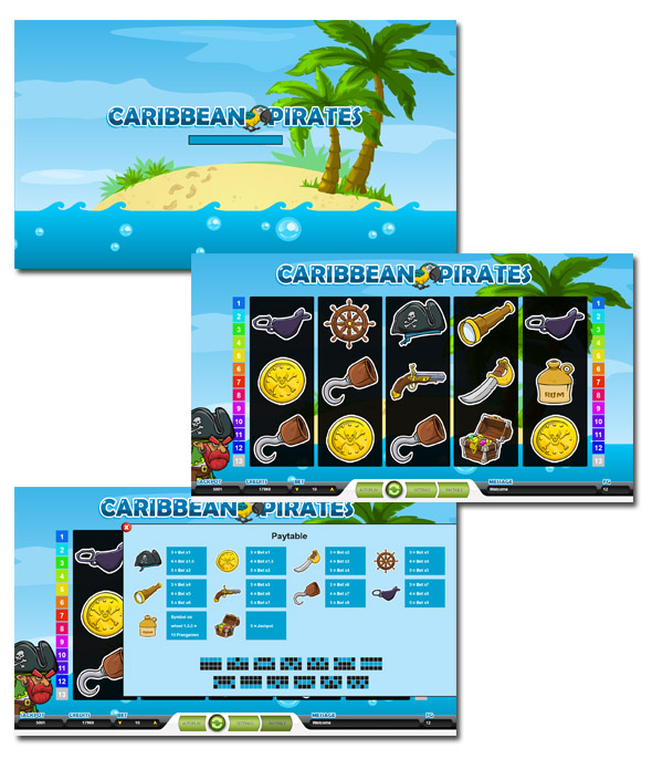 Caribbean Pirates Slot Machine - HTML5 Casino Game - 1