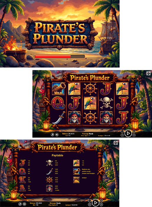 Pirates Plunder - HTML5 Slot Machine - 1