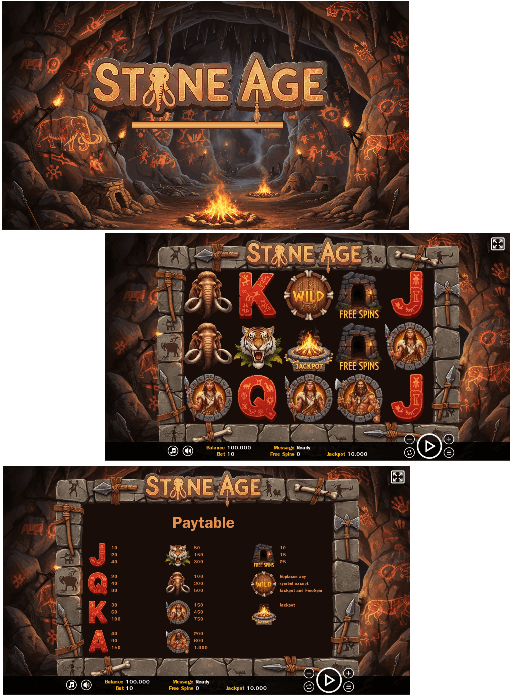 Stone Age - HTML5 Slot Machine - 1